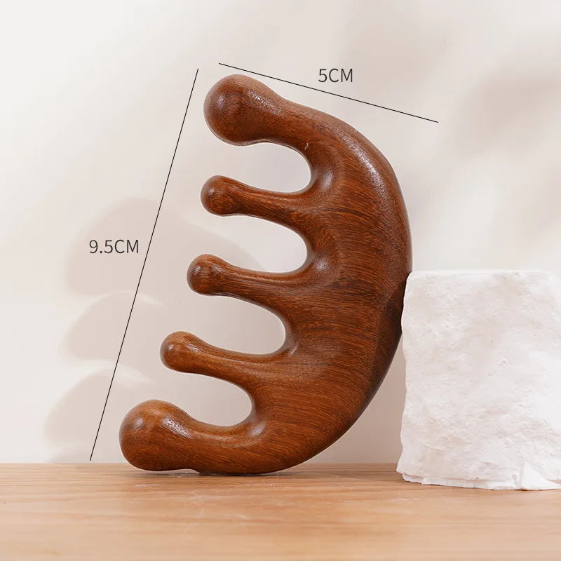 Sandalwood Head Scalp Massage Comb Gua Sha Tool Head Body Muscle Relaxation
