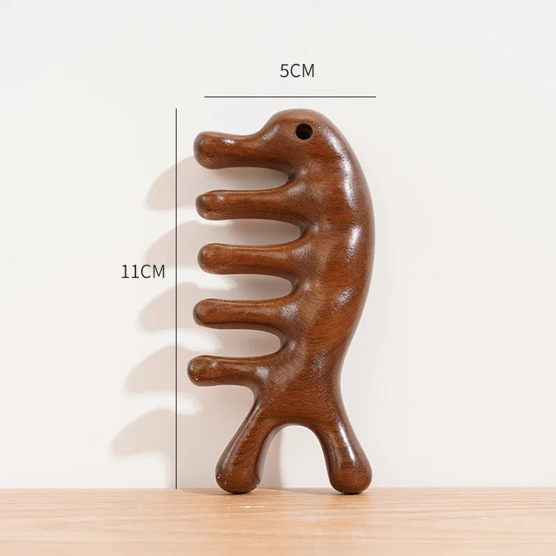 Sandalwood Head Scalp Massage Comb Gua Sha Tool Head Body Muscle Relaxation